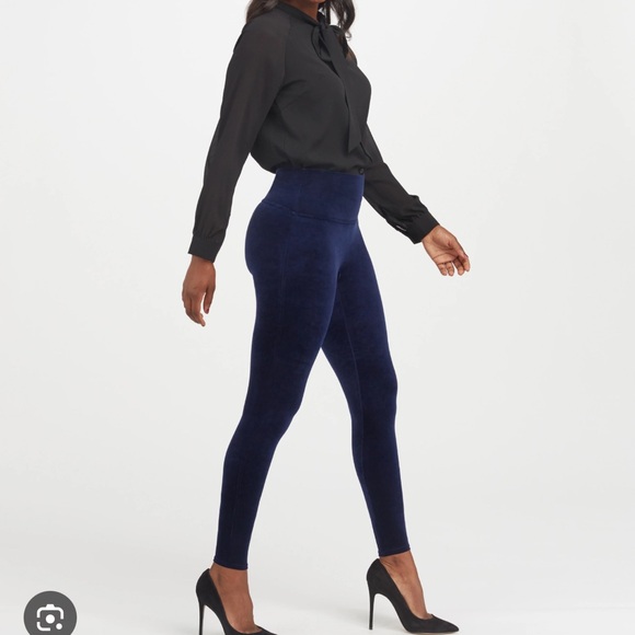 Spanx velour blue leggings - Picture 1 of 4